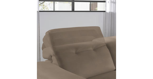 ECKSOFA  in Echtleder Hellbraun  305/163 cm  - Hellbraun/Eichefarben, Design, Leder/Holz (305/163cm) - Novel