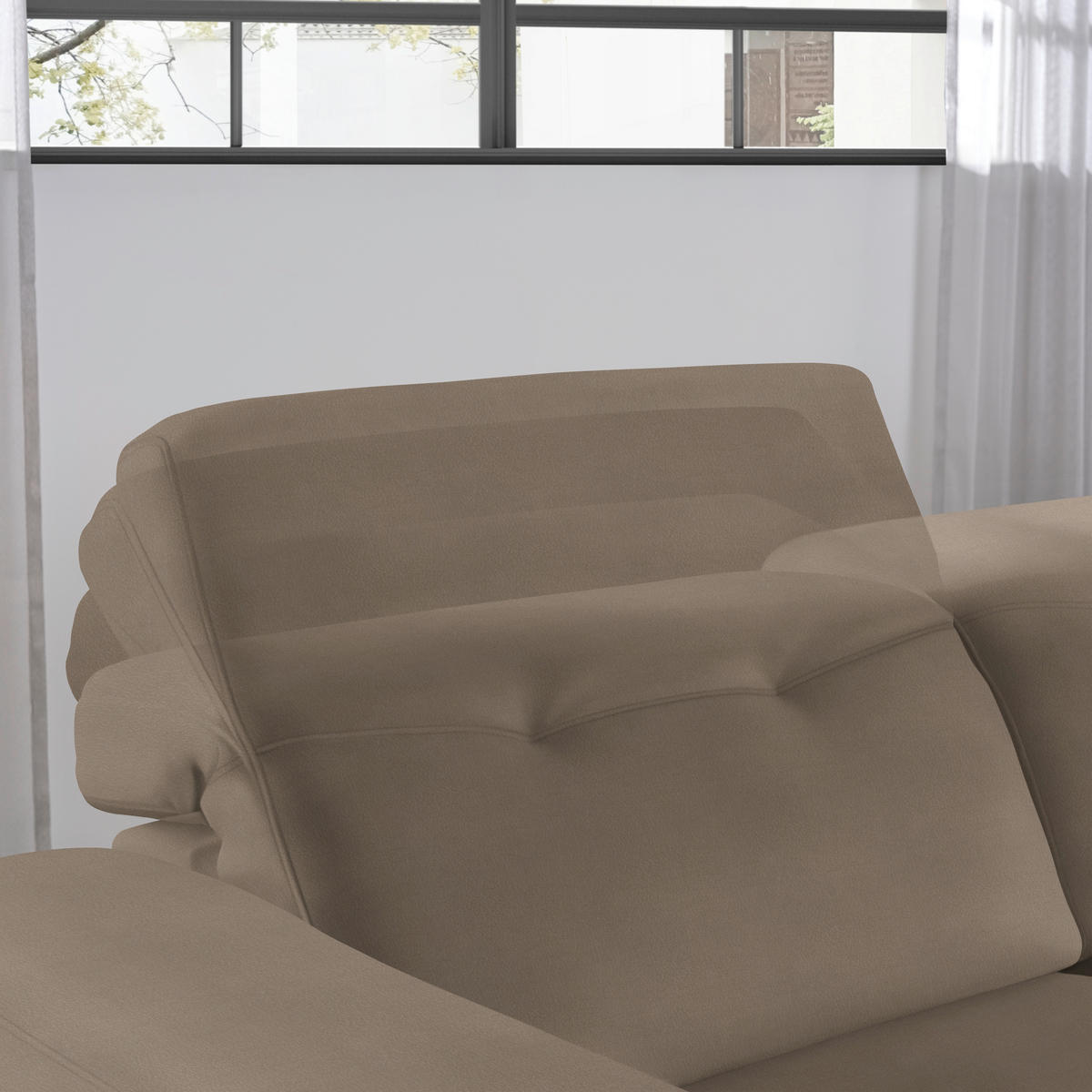 ECKSOFA in Echtleder Hellbraun  - Hellbraun/Eichefarben, Design, Leder/Holz (305/163cm) - Novel