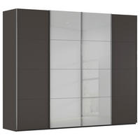 SCHWEBETÜRENSCHRANK Graphitfarben, Seidengrau  - Chromfarben/Seidengrau, Konventionell, Glas/Holzwerkstoff (271/223/68cm) - Novel