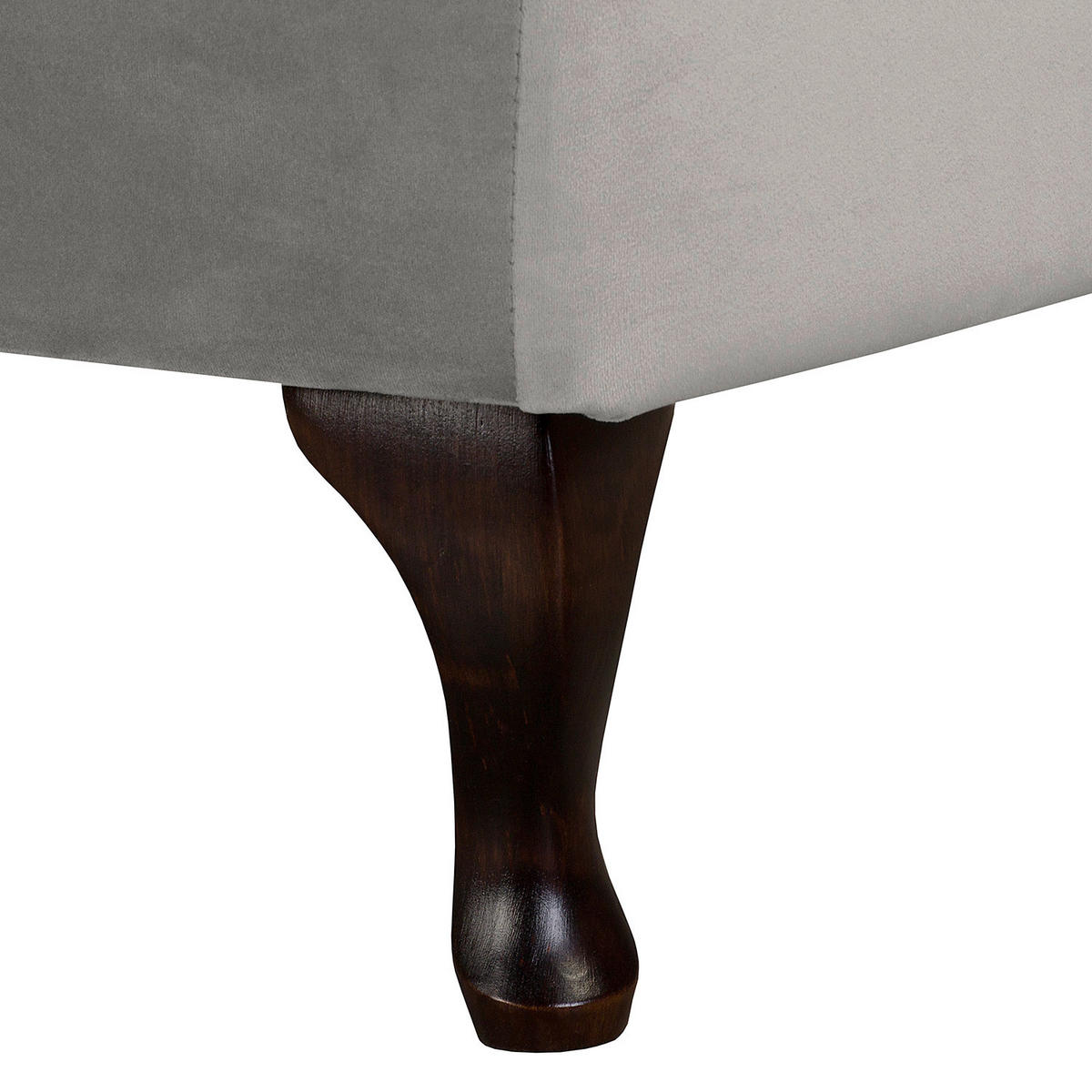 RÉCAMIERE Samt Grau  - Braun/Grau, Design, Holz/Textil (185/93/75cm) - Livetastic