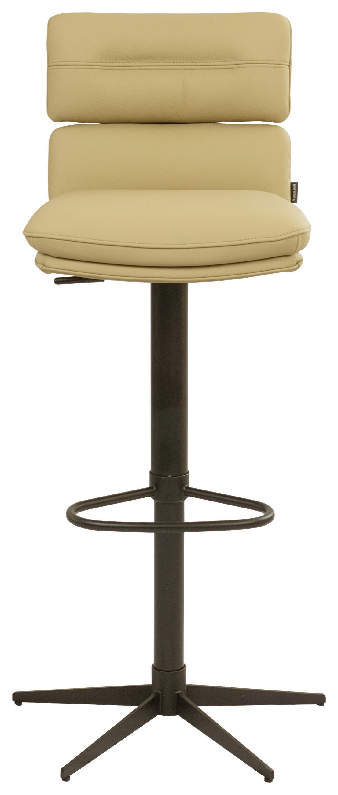 BARHOCKER Echtleder Schwarz, Karamell Eisen Lederauswahl, Stoffauswahl, Wippfunktion, Sitzfläche 360° drehbar  - Karamell/Schwarz, Design, Leder/Metall (42/99-117/50cm) - Dieter Knoll