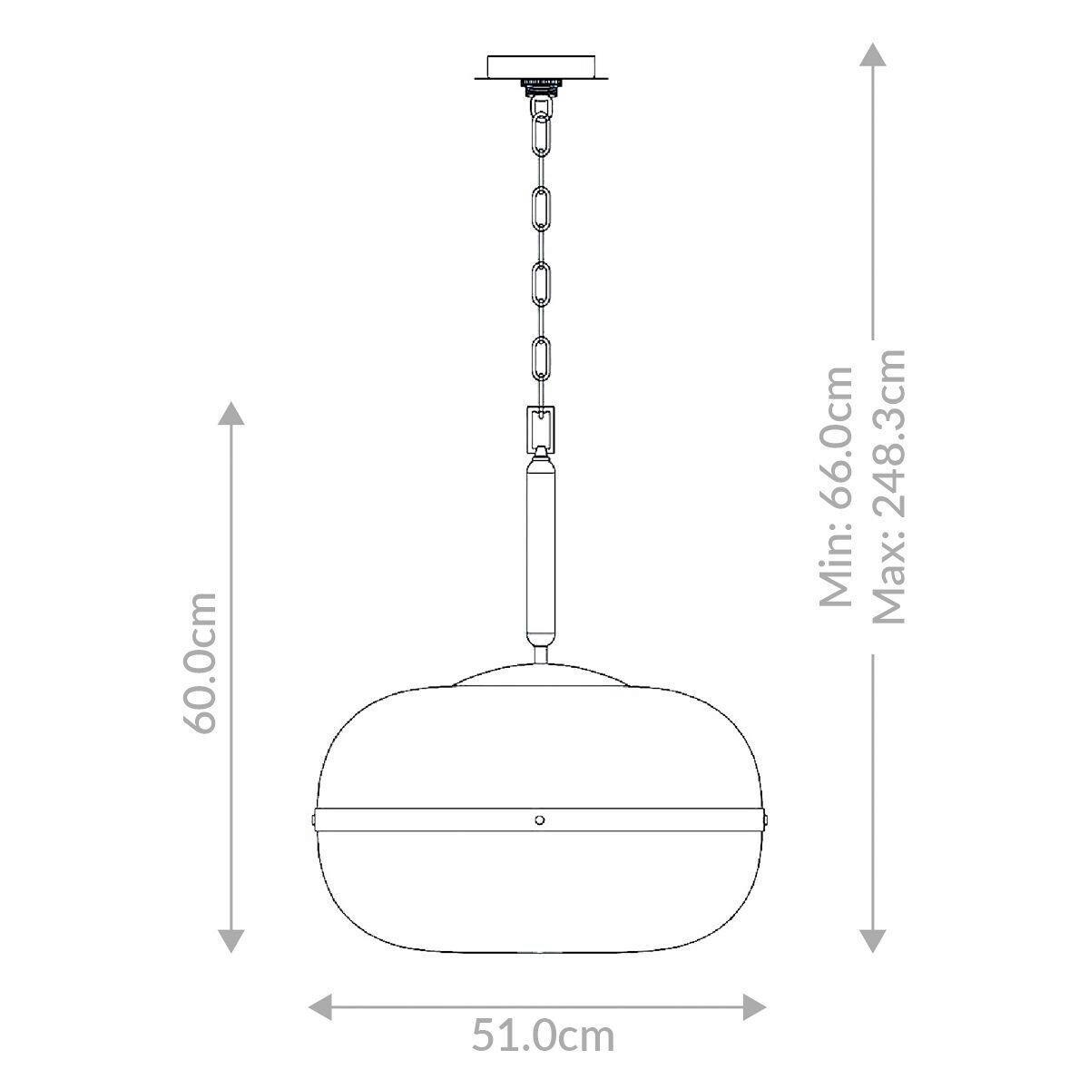 PENDELLEUCHTE 51/66 cm    - Messingfarben, Konventionell, Glas/Metall (51/66cm) - Elstead Lighting