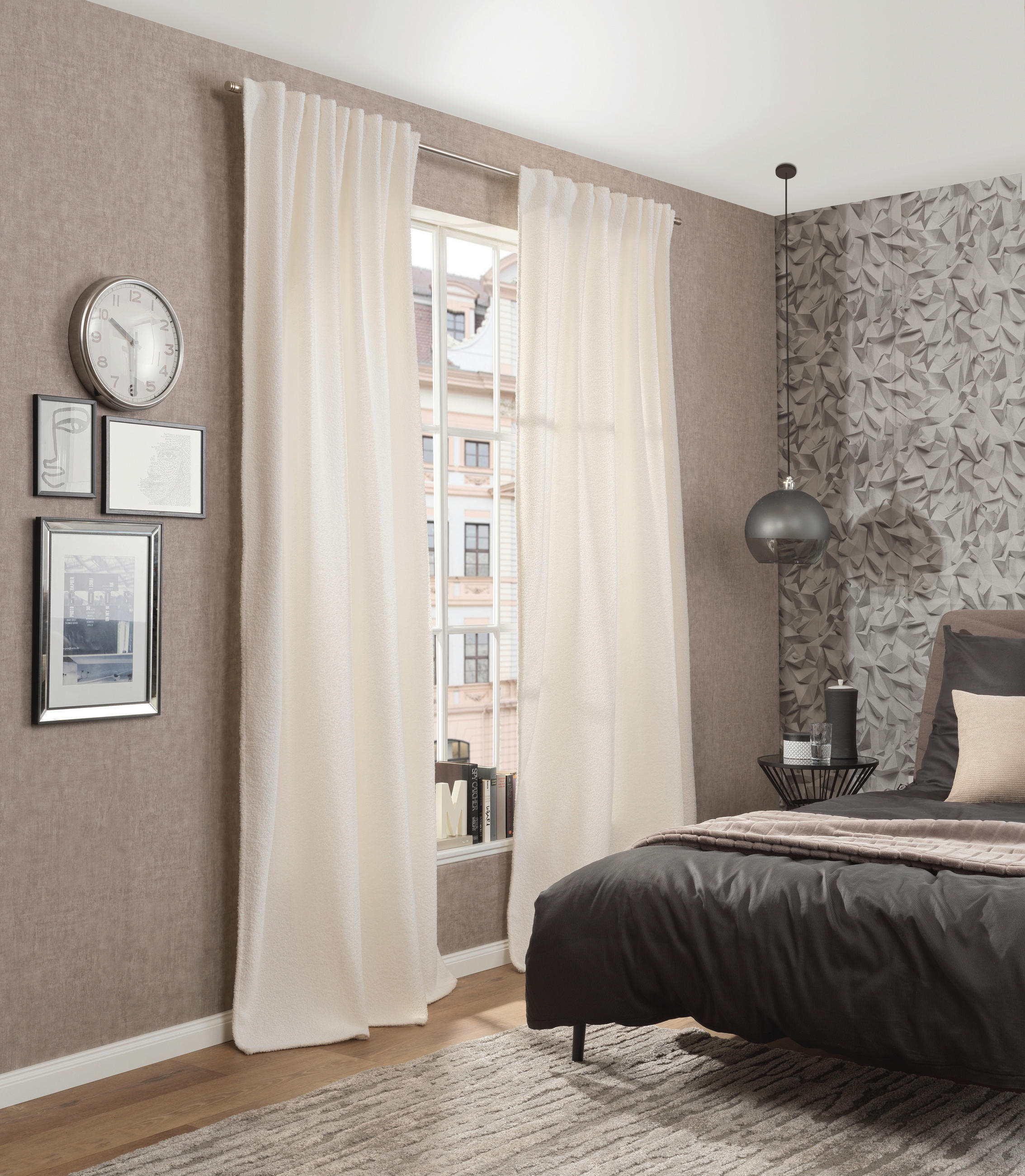 FERTIGVORHANG  blickdicht  135/245 cm   - Creme, Basics, Textil (135/245cm)
