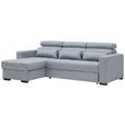 ECKSOFA in Webstoff Blaugrau  - Blaugrau/Schwarz, Design, Kunststoff/Textil (179/240cm) - Carryhome