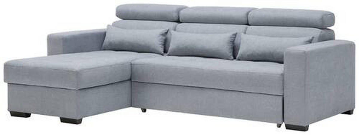 KUTNA GARNITURA tekstil  plavkastosiva   - plavkastosiva/crna, Design, tekstil/plastika (179/240cm) - Carryhome