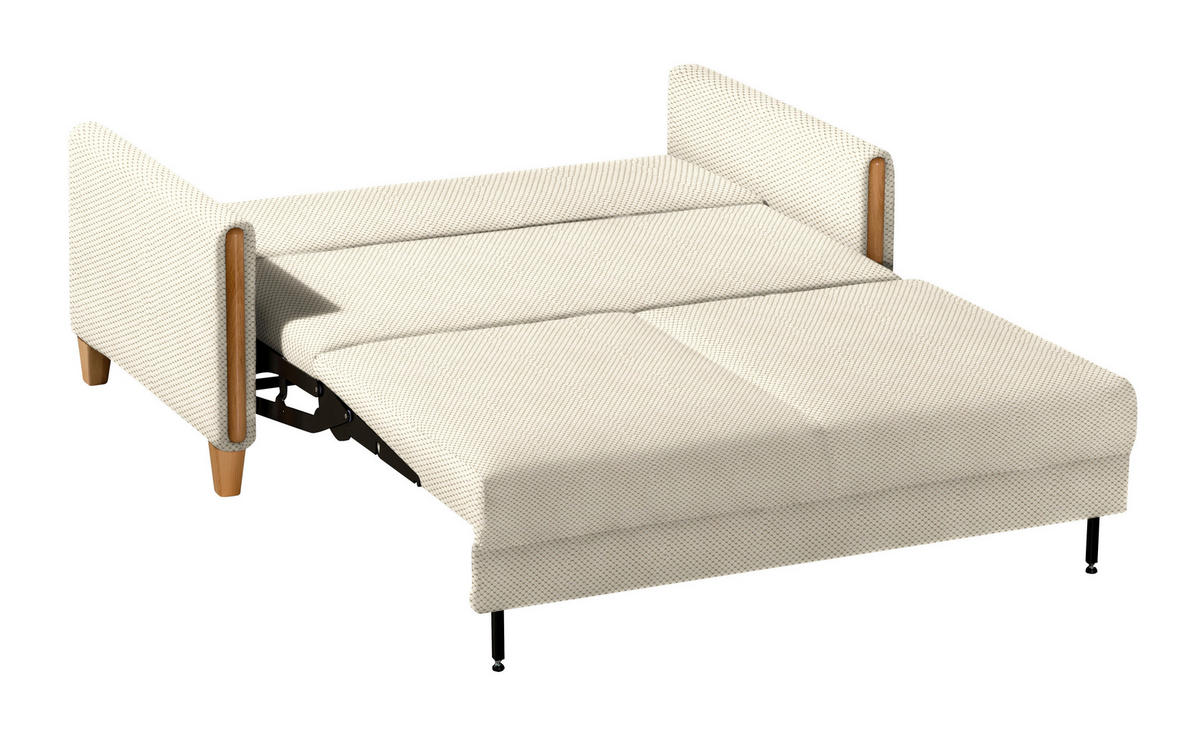 SCHLAFSOFA in Holz, Textil Creme, Buchefarben  - Buchefarben/Creme, Design, Holz/Textil (174/88/104cm) - Niels Andersson