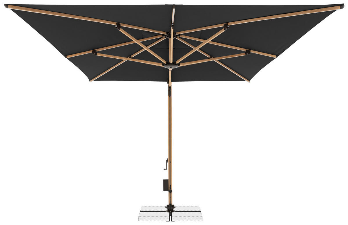 AMPELSCHIRM 400x300 cm  - Eichefarben/Anthrazit, Basics, Textil/Metall (400/300cm) - Doppler