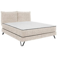 BOXSPRINGBETT 180/200 cm  in Creme  - Creme/Schwarz, KONVENTIONELL, Textil/Metall (180/200cm) - SetOne by Musterring