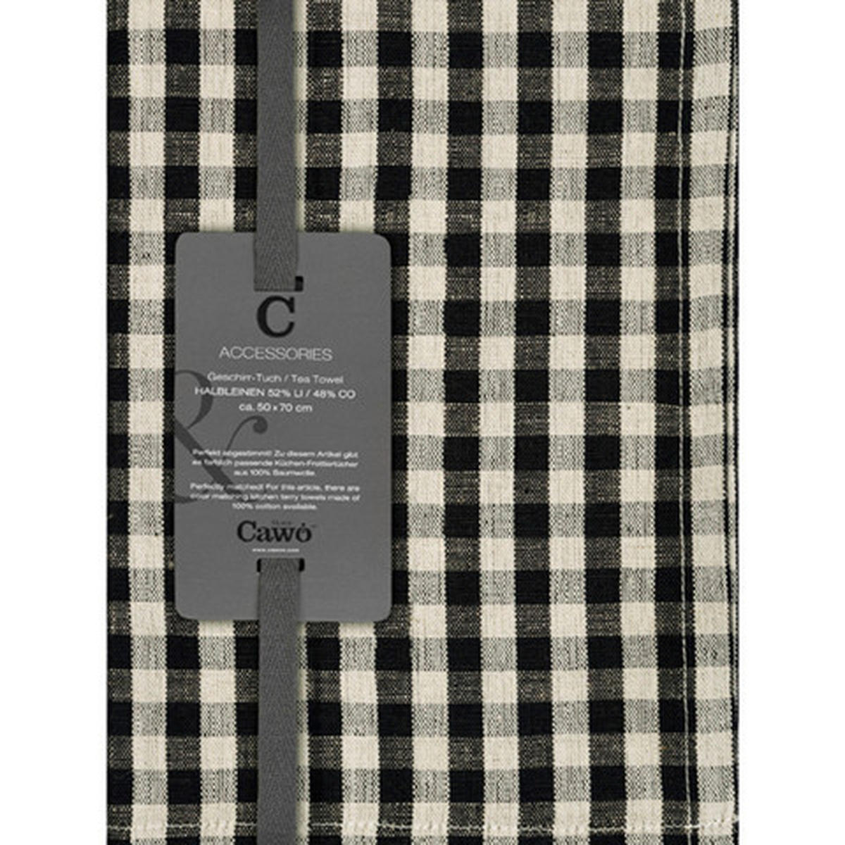 GESCHIRRTUCH Naturfarben, Schwarz  - Schwarz/Naturfarben, Basics, Textil (50/70cm) - Cawoe