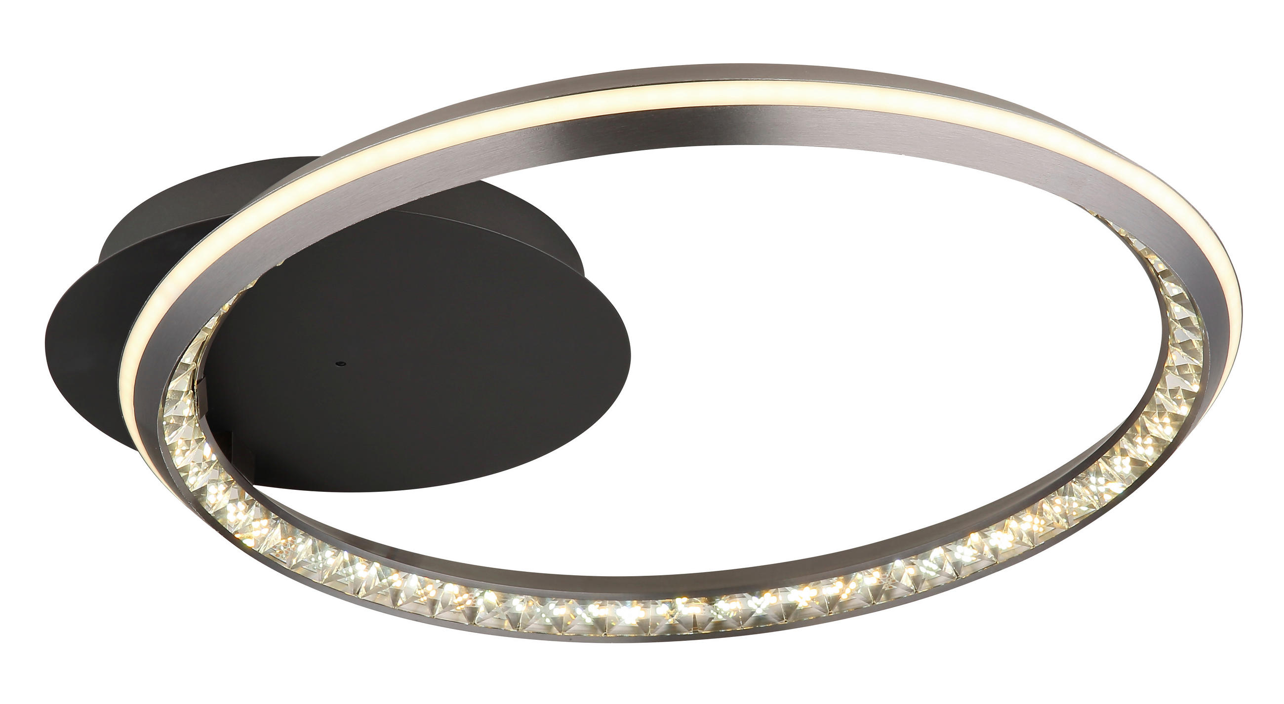 LED-DECKENLEUCHTE 53/50/8 cm   - Opal/Grau, Design, Kunststoff/Metall (53/50/8cm) - Globo