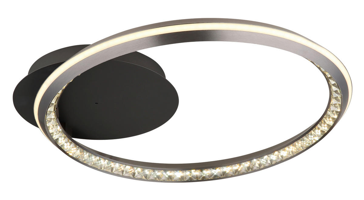 STROPNA LED-SVETILKA  ALAINA /100-1500 lm/2700-6000 K/230 V/ - siva/opal, Design, kovina/umetna masa (53/50/8cm) - Globo