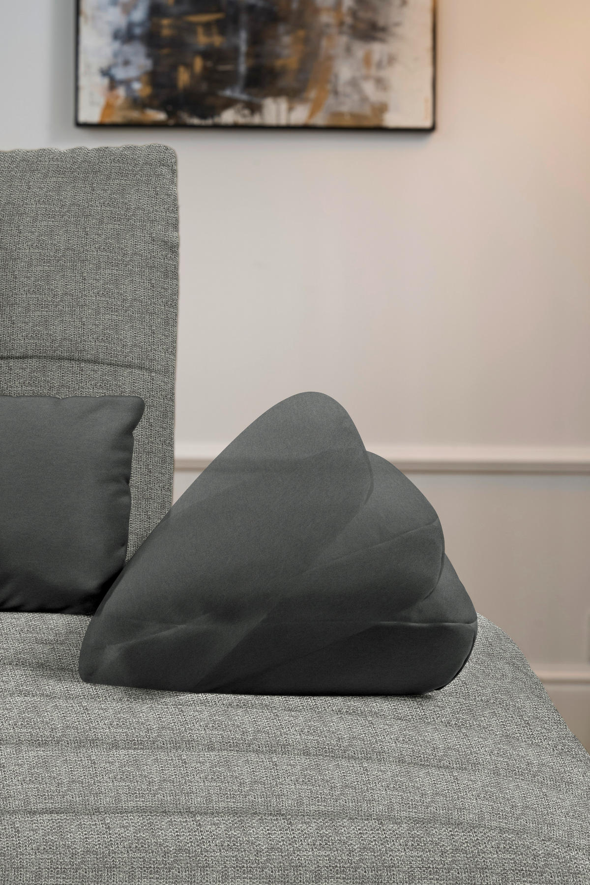ECKSOFA in Webstoff Grau  - Schwarz/Grau, Konventionell, Textil/Metall (273/191cm) - Carryhome