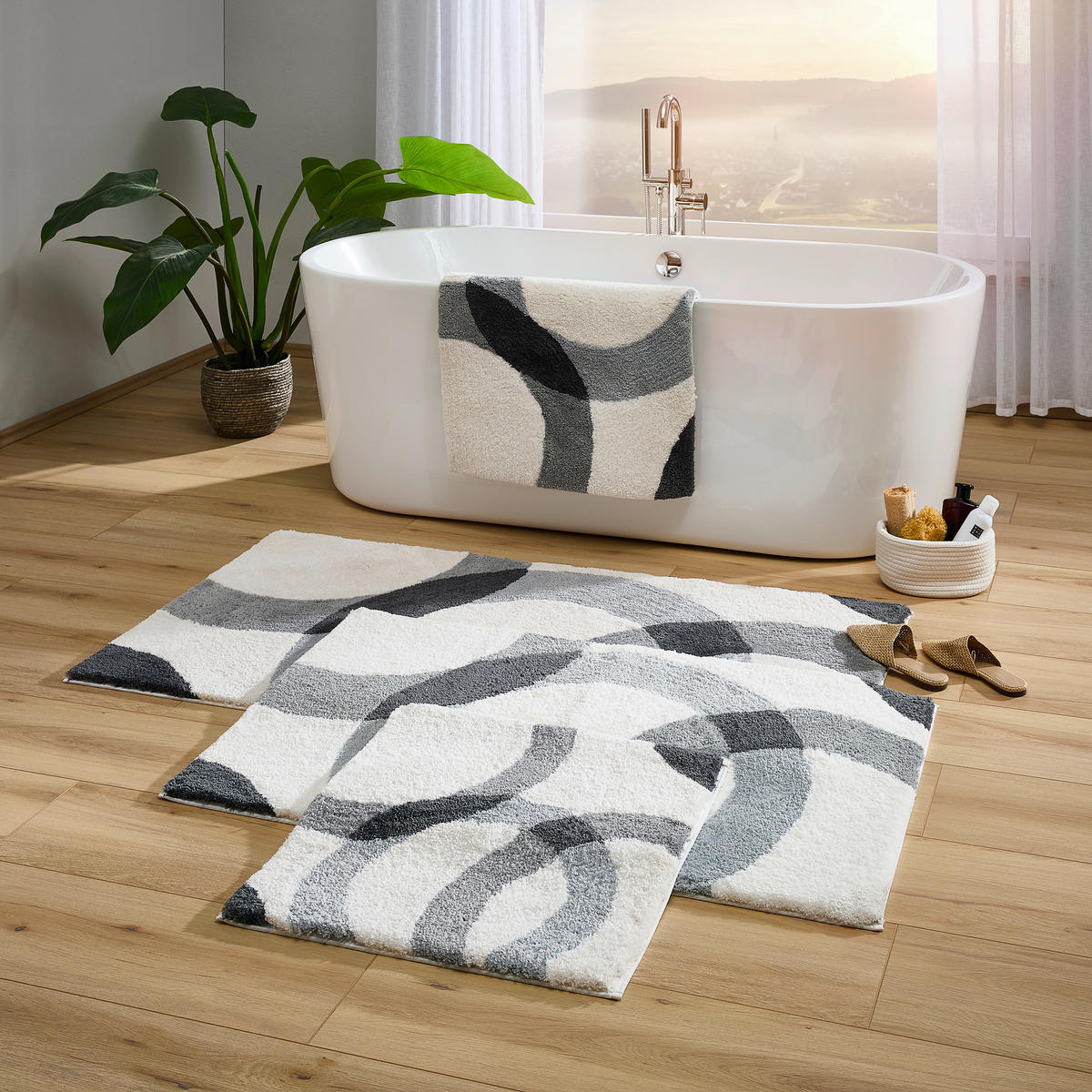 BADEMATTE Grau 60/100 cm  - Grau, Basics, Kunststoff/Textil (60/100cm) - Esposa