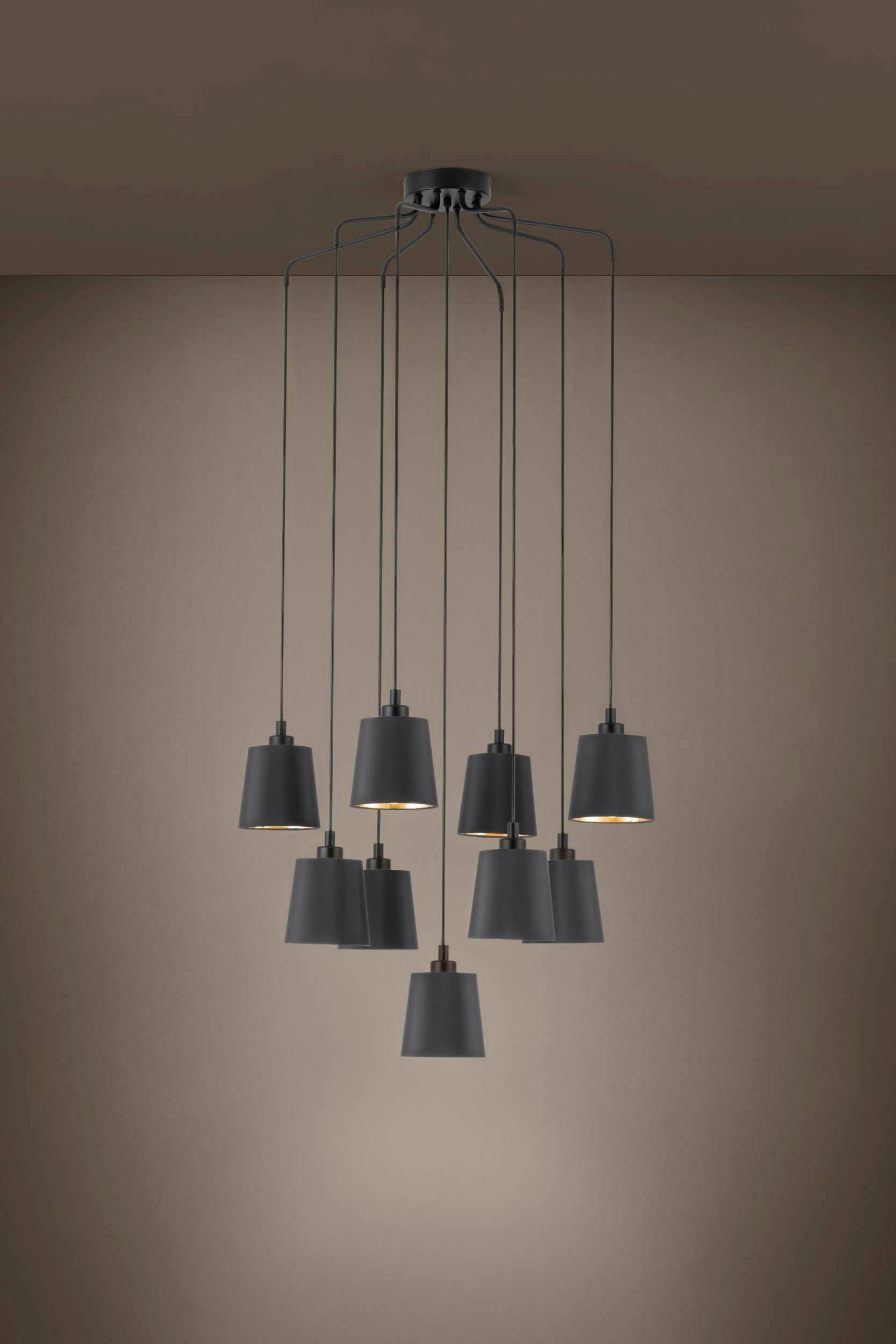 HÄNGELEUCHTE 78/150 cm    - Goldfarben/Schwarz, Basics, Textil/Metall (78/150cm) - Eglo