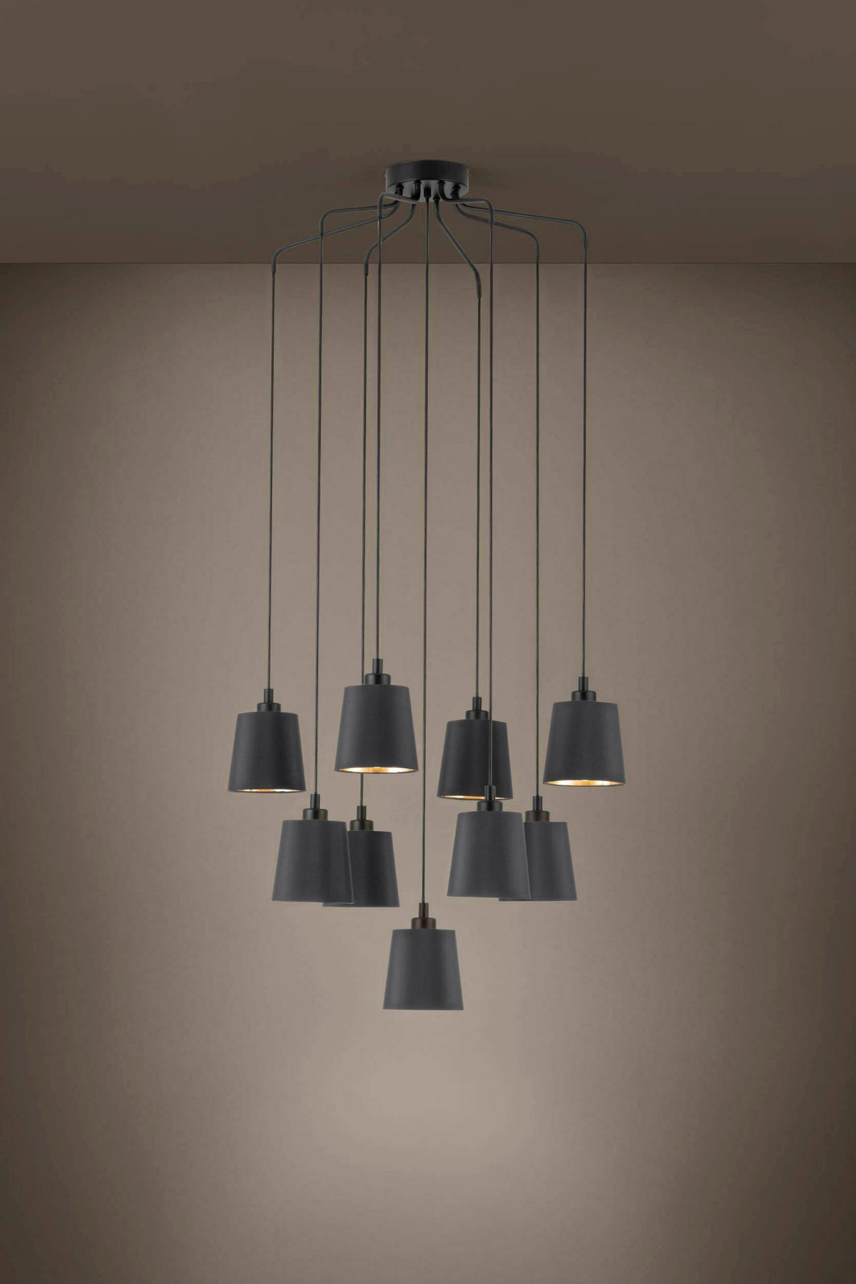 HÄNGELEUCHTE 78/150 cm    - Goldfarben/Schwarz, Basics, Textil/Metall (78/150cm) - Eglo