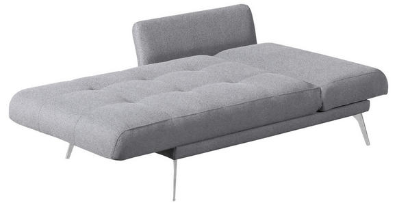 RÉCAMIERE Grau - Chromfarben/Grau, KONVENTIONELL, Textil/Metall (200/85/106cm) - Novel