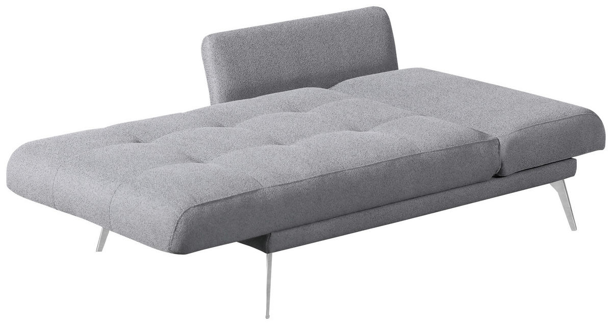 RÉCAMIERE Grau  - Chromfarben/Grau, KONVENTIONELL, Textil/Metall (200/85/106cm) - Novel