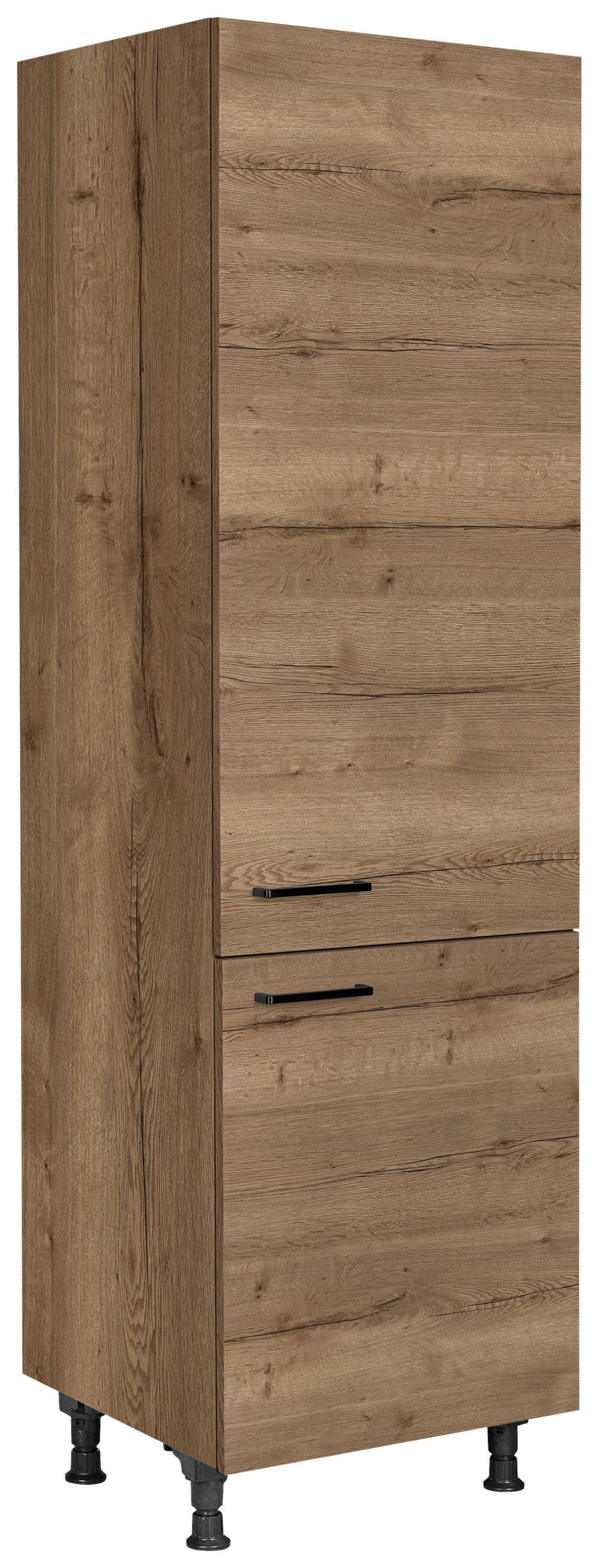 GERÄTEUMBAUSCHRANK 60/216,6/58 cm  in Eiche dunkel  - Eiche dunkel/Schwarz, MODERN, Holzwerkstoff/Metall (60/216,6/58cm) - Nobilia