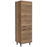 GERÄTEUMBAUSCHRANK 60/216,6/58 cm  in Eiche dunkel  - Eiche dunkel/Schwarz, MODERN, Holzwerkstoff/Metall (60/216,6/58cm) - Nobilia