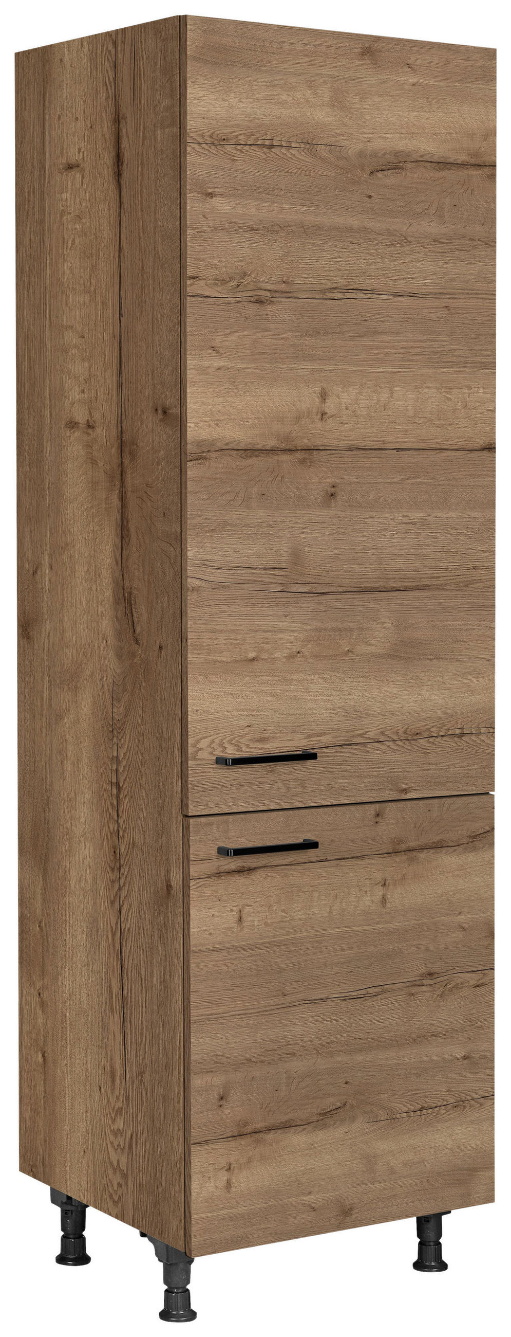 GERÄTEUMBAUSCHRANK 60/216,6/58 cm  in Eiche dunkel  - Eiche dunkel/Schwarz, MODERN, Holzwerkstoff/Metall (60/216,6/58cm) - Nobilia