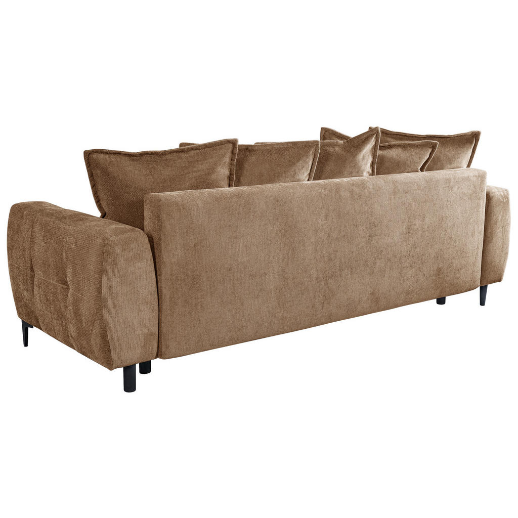 Thumbnail - Mid.you Schlafsofa Weronika, Braun, Holz, Textil, Kiefer, Hartholz, 3-Sitzer, Füllung: Polyurethan (Pur), Silikon, 247x9...