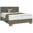 BOXSPRINGBETT 160/200 cm in Eichefarben, Dunkelgrün - Dunkelgrün/Eichefarben, Natur, Holz/Textil (160/200cm) - Valnatura