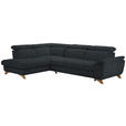 ECKSOFA in Chenille Dunkelgrau  - Eichefarben/Dunkelgrau, MODERN, Holz/Textil (212/287cm) - Valnatura