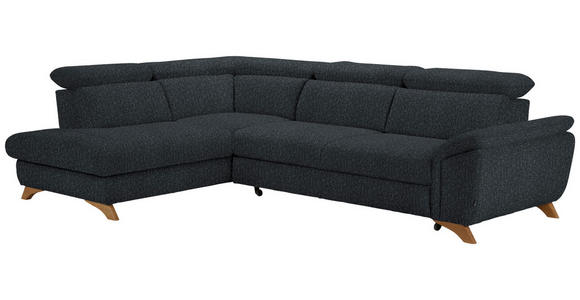 ECKSOFA in Chenille Dunkelgrau  - Eichefarben/Dunkelgrau, MODERN, Holz/Textil (212/287cm) - Valnatura