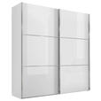 SCHWEBETÜRENSCHRANK  in Weiß  - Chromfarben/Weiß, KONVENTIONELL, Glas/Holzwerkstoff (167/222/68cm) - Moderano