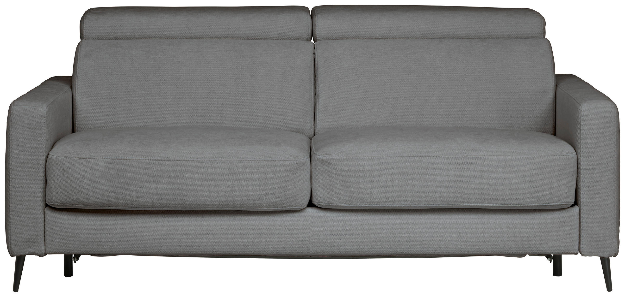 SCHLAFSOFA MIT TEMPUR MATRATZE Velours Grau  - Schwarz/Grau, Design, Textil/Metall (200/85-99/104cm) - Novel