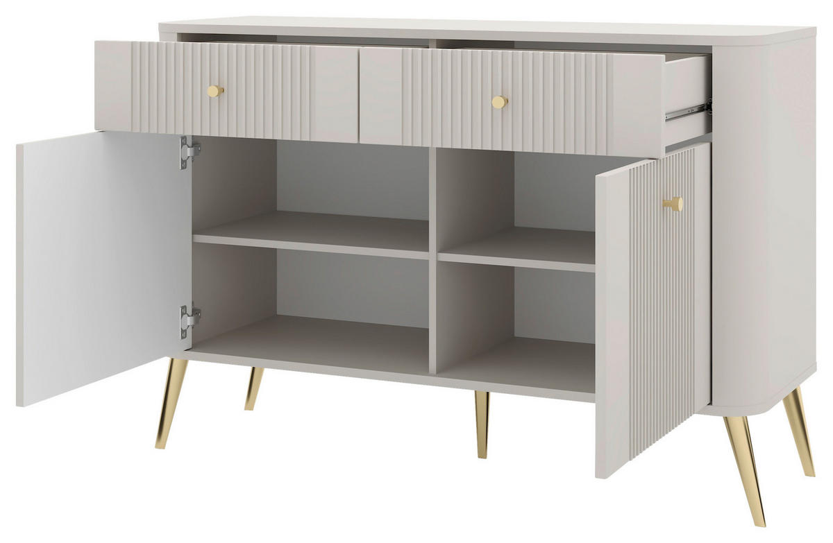 KOMMODE Avanti  in 115/87,5/39 cm  - Kaschmir/Goldfarben, Design, Holzwerkstoff/Metall (115/87,5/39cm) - Boxxx