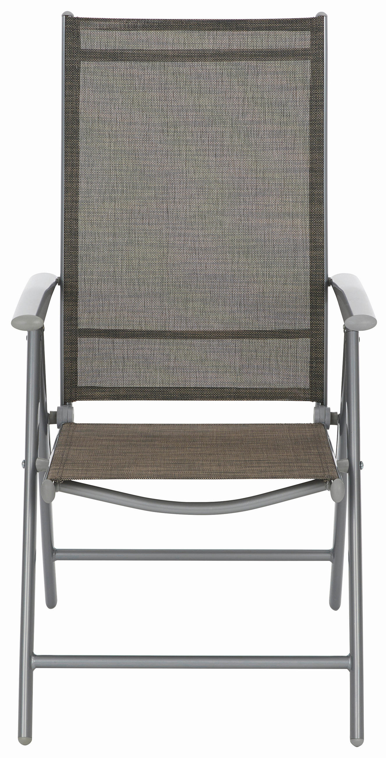 ÖSSZECSUKHATÓ KERTI KAROSSZÉK fém, textil ezüstszínű, világosbarna  - ezüstszínű/világosbarna, Design, textil/fém (56/106/64cm) - Xora
