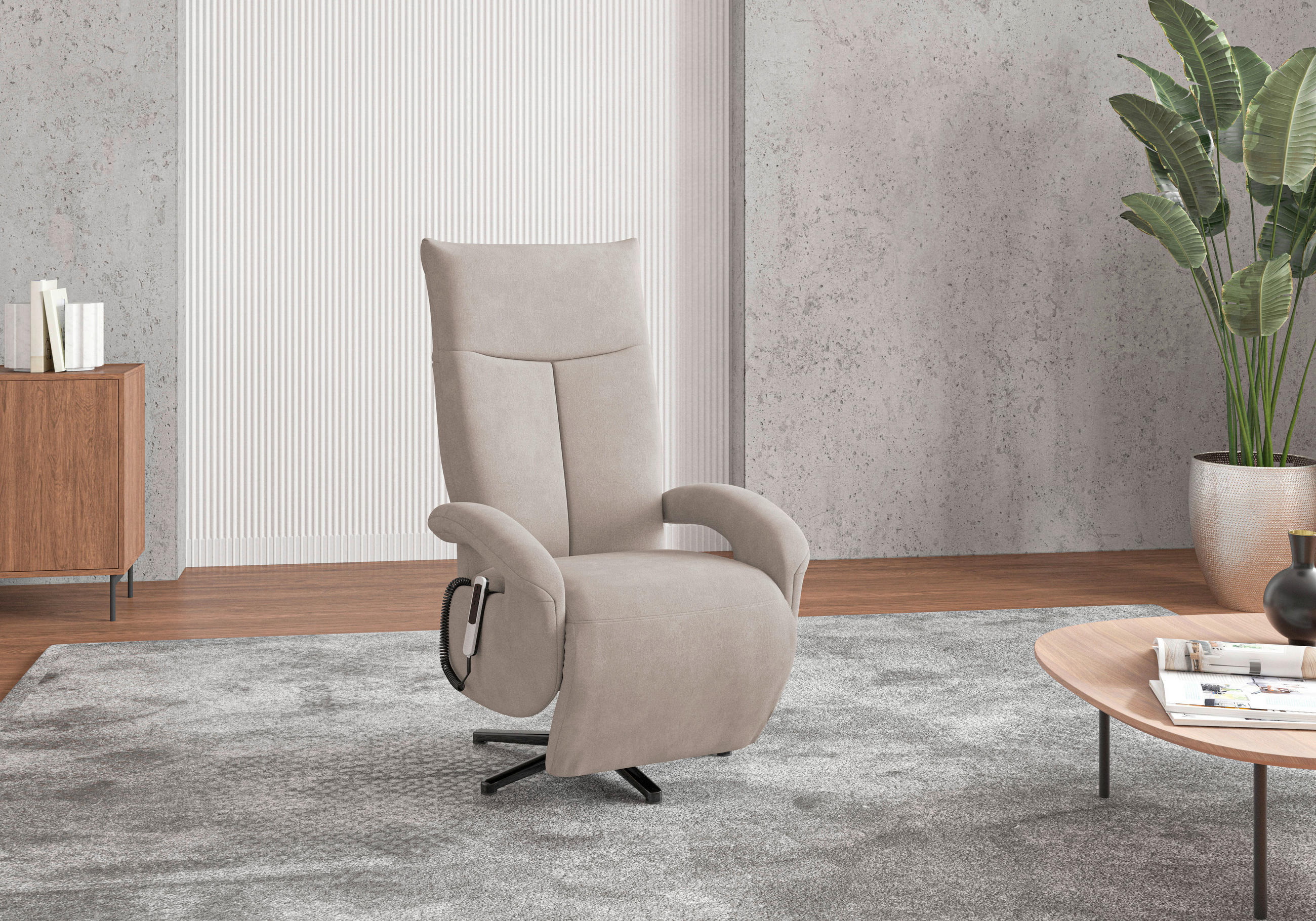 SESSEL in Flachgewebe Greige  - Greige/Schwarz, KONVENTIONELL, Textil/Metall (74/112/82cm) - Sit & More