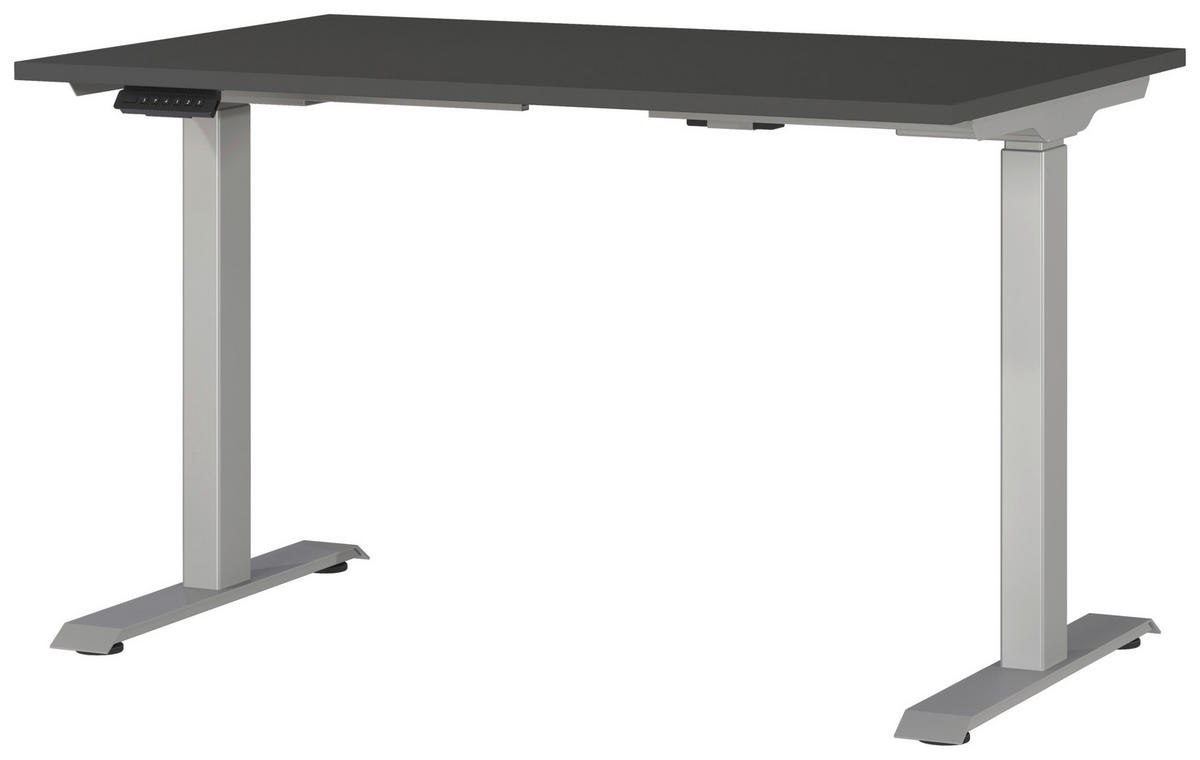 SCHREIBTISCH 120/80/72-118 cm  in Graphitfarben, Silberfarben  - Silberfarben/Graphitfarben, MODERN, Holzwerkstoff/Metall (120/80/72-118cm) - Novel