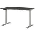 SCHREIBTISCH 120/80/72-118 cm  in Graphitfarben, Silberfarben  - Silberfarben/Graphitfarben, MODERN, Holzwerkstoff/Metall (120/80/72-118cm) - Novel