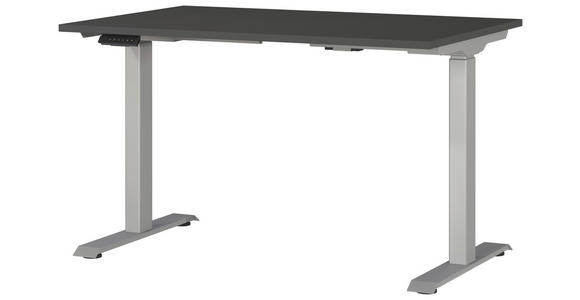 SCHREIBTISCH höhenverstellbar, in verschiedenen Holz-Dekoren erhältlich - Silberfarben/Graphitfarben, MODERN, Holzwerkstoff/Metall (120/80/72-118cm) - Novel