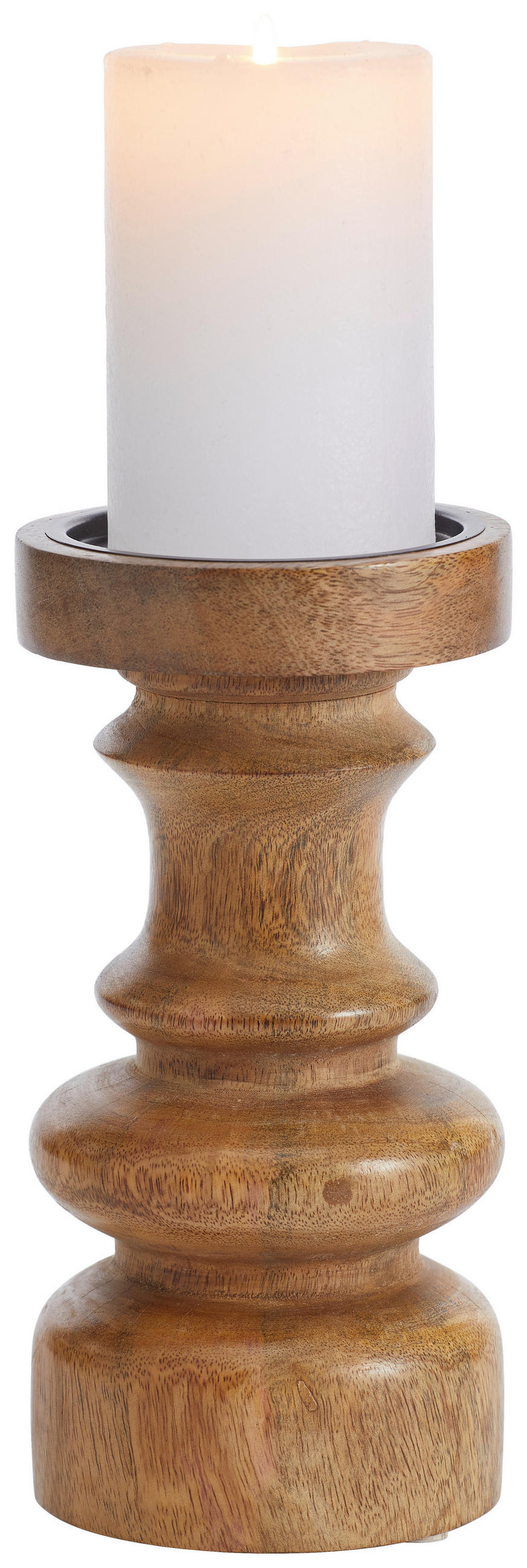 KERZENHALTER - Braun, LIFESTYLE, Holz (10/20cm) - Ambia Home