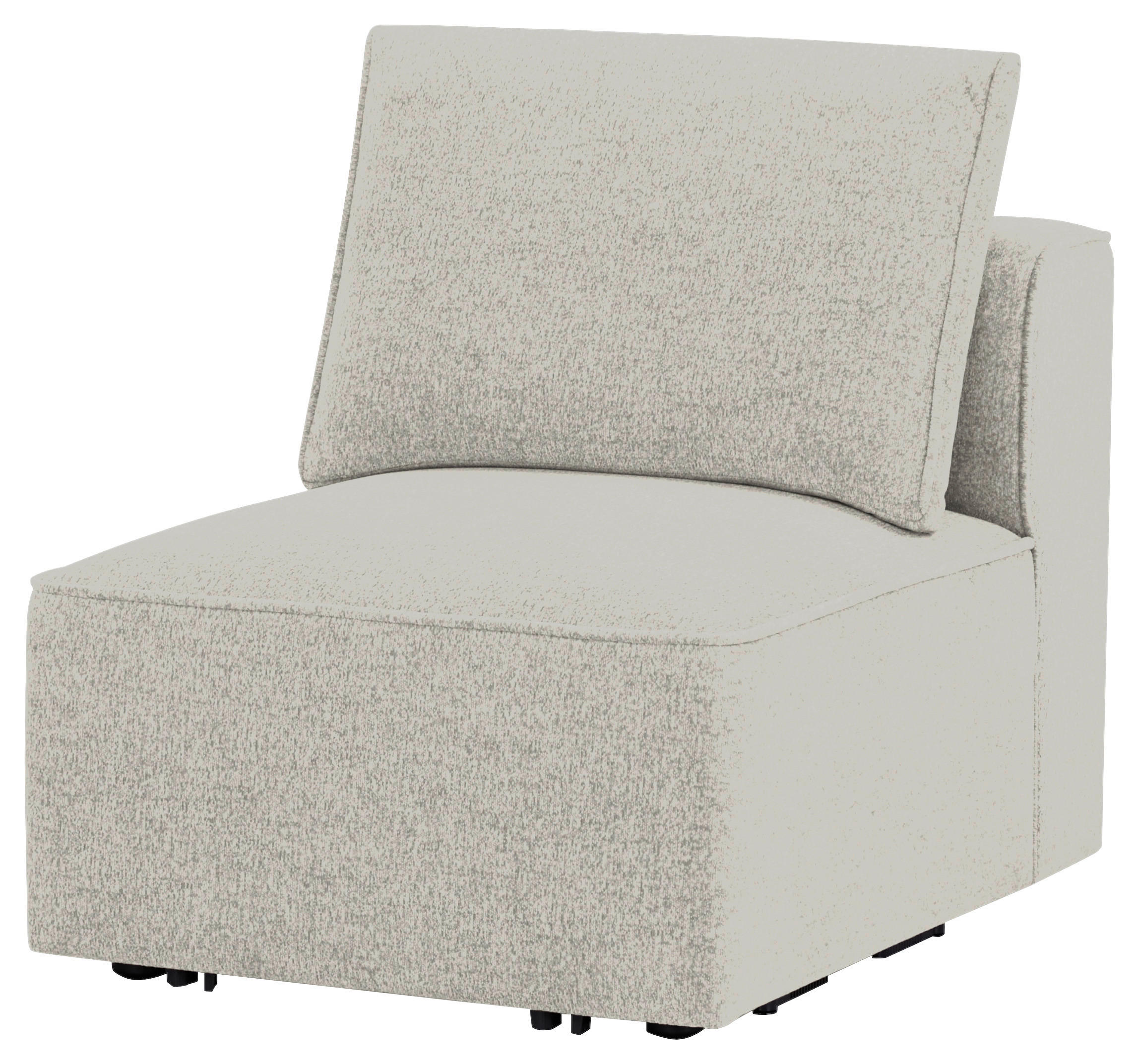 SOFAELEMENT Fleece Beige  - Beige/Schwarz, Design, Holz/Kunststoff (70,5/65/90cm) - Livetastic