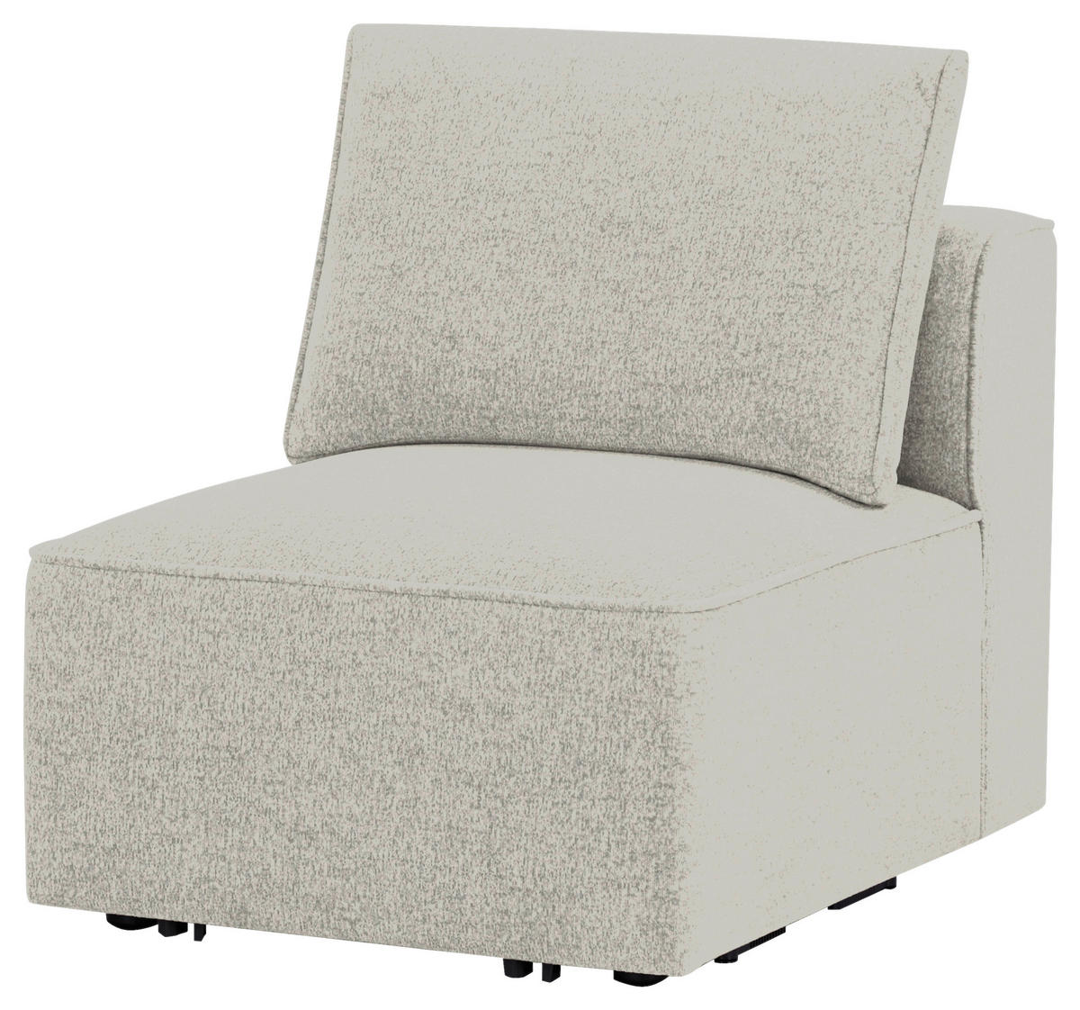 SOFAELEMENT Fleece Beige  - Beige/Schwarz, Design, Holz/Kunststoff (70,5/65/90cm) - Livetastic