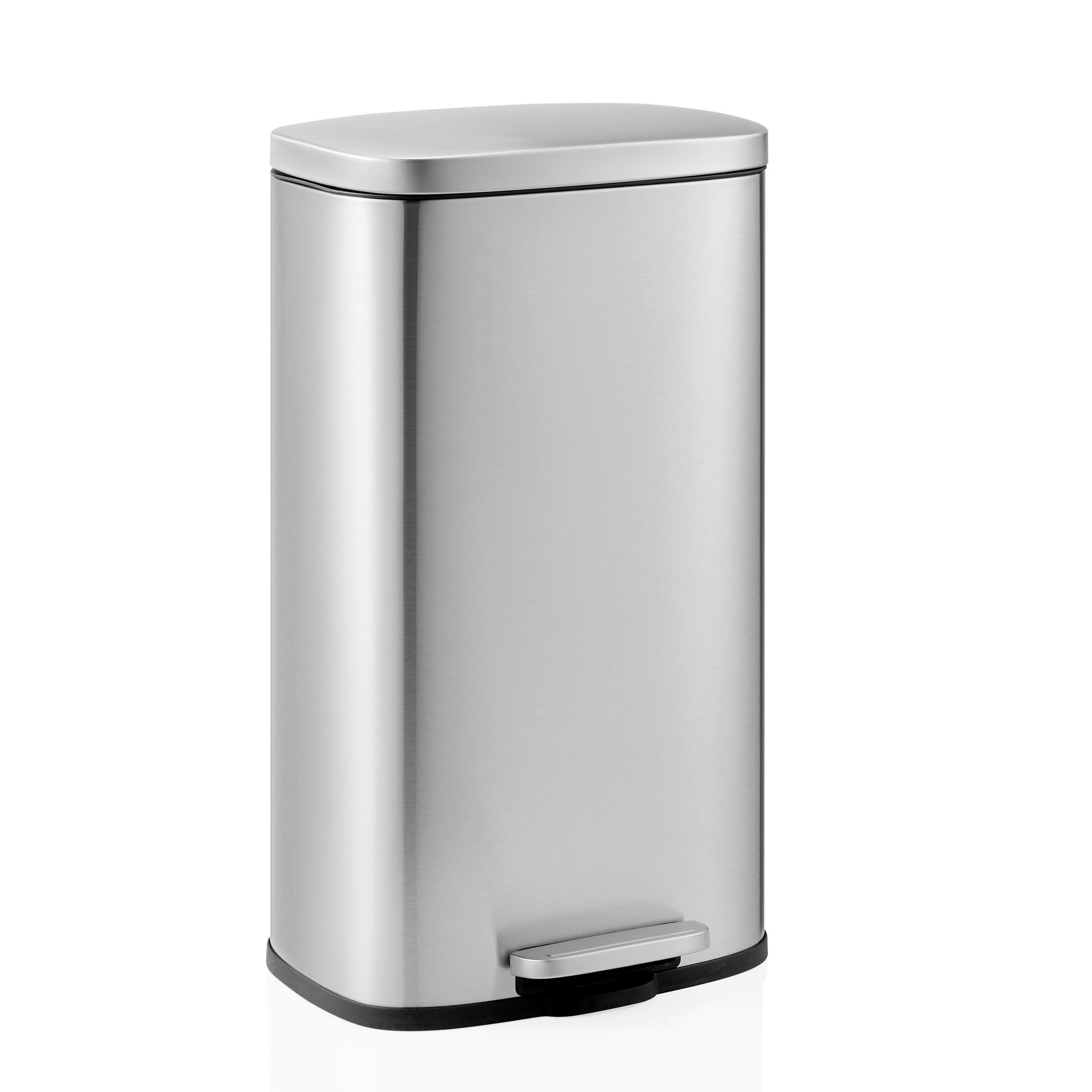 ABFALLEIMER 30 l  Metall  - Silberfarben, MODERN, Kunststoff/Metall (30/63/36cm) - MID.YOU
