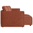 WOHNLANDSCHAFT Terracotta Webstoff  - Terracotta/Schwarz, MODERN, Kunststoff/Textil (153/350/153cm) - Xora