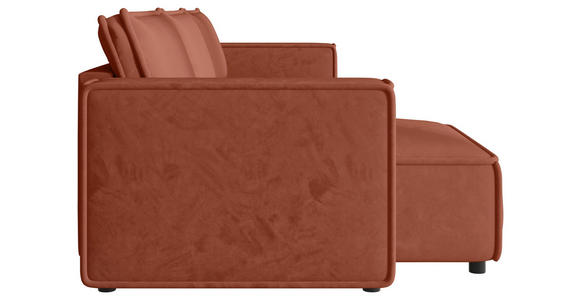 WOHNLANDSCHAFT Terracotta Webstoff  - Terracotta/Schwarz, MODERN, Kunststoff/Textil (153/350/153cm) - Xora