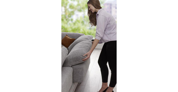 WOHNLANDSCHAFT Grau Webstoff - Schwarz/Grau, Design, Textil/Metall (226/292cm) - Valnatura