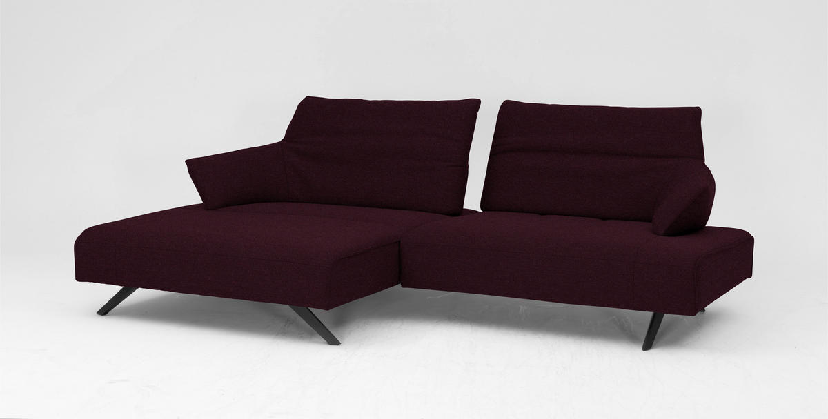ECKSOFA in Struktur Lila  - Anthrazit/Lila, Design, Textil/Metall (165/276cm) - Himolla