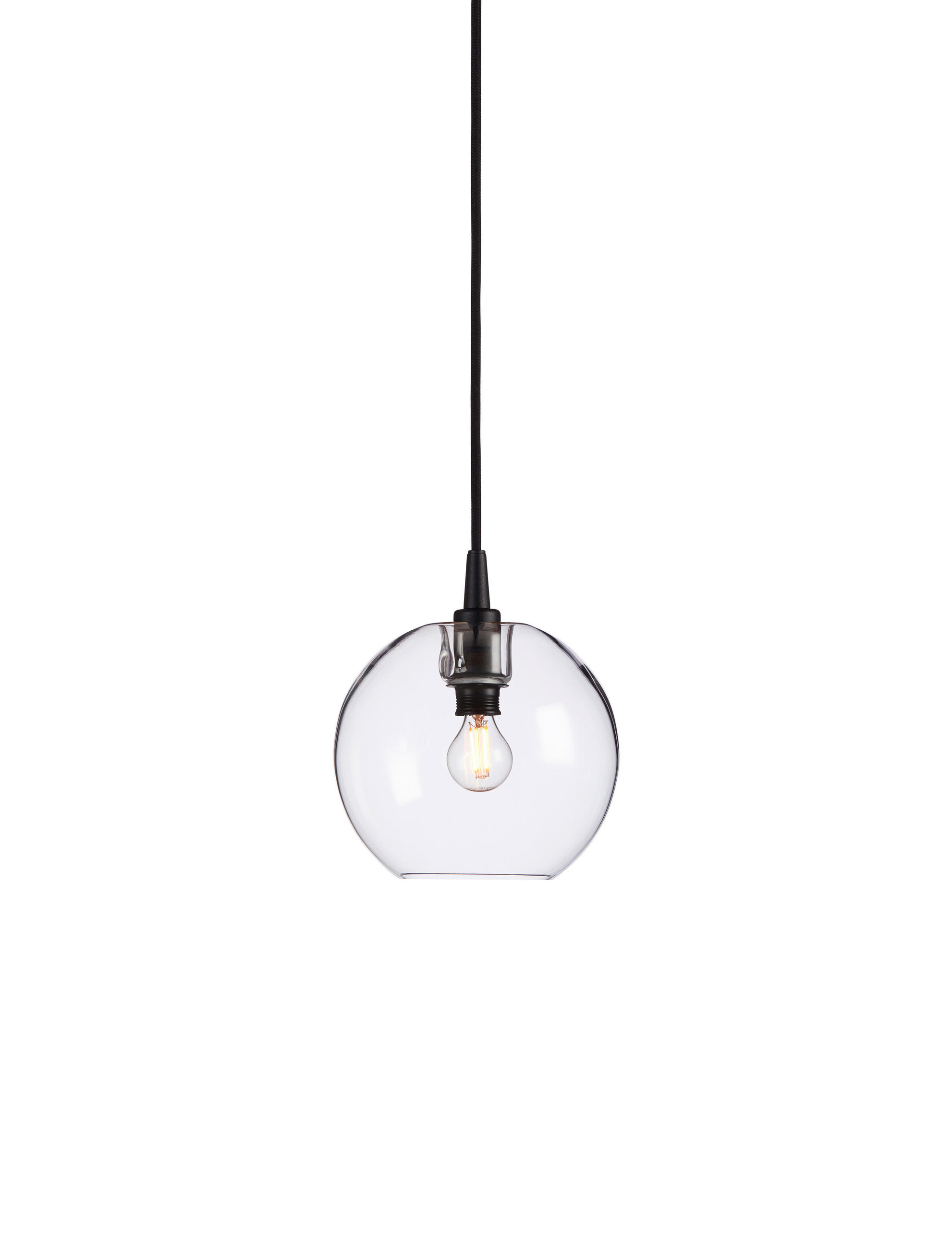 HÄNGELEUCHTE Gloria 19/17,5 cm   - Klar/Schwarz, KONVENTIONELL, Glas/Metall (19/17,5cm) - Belid