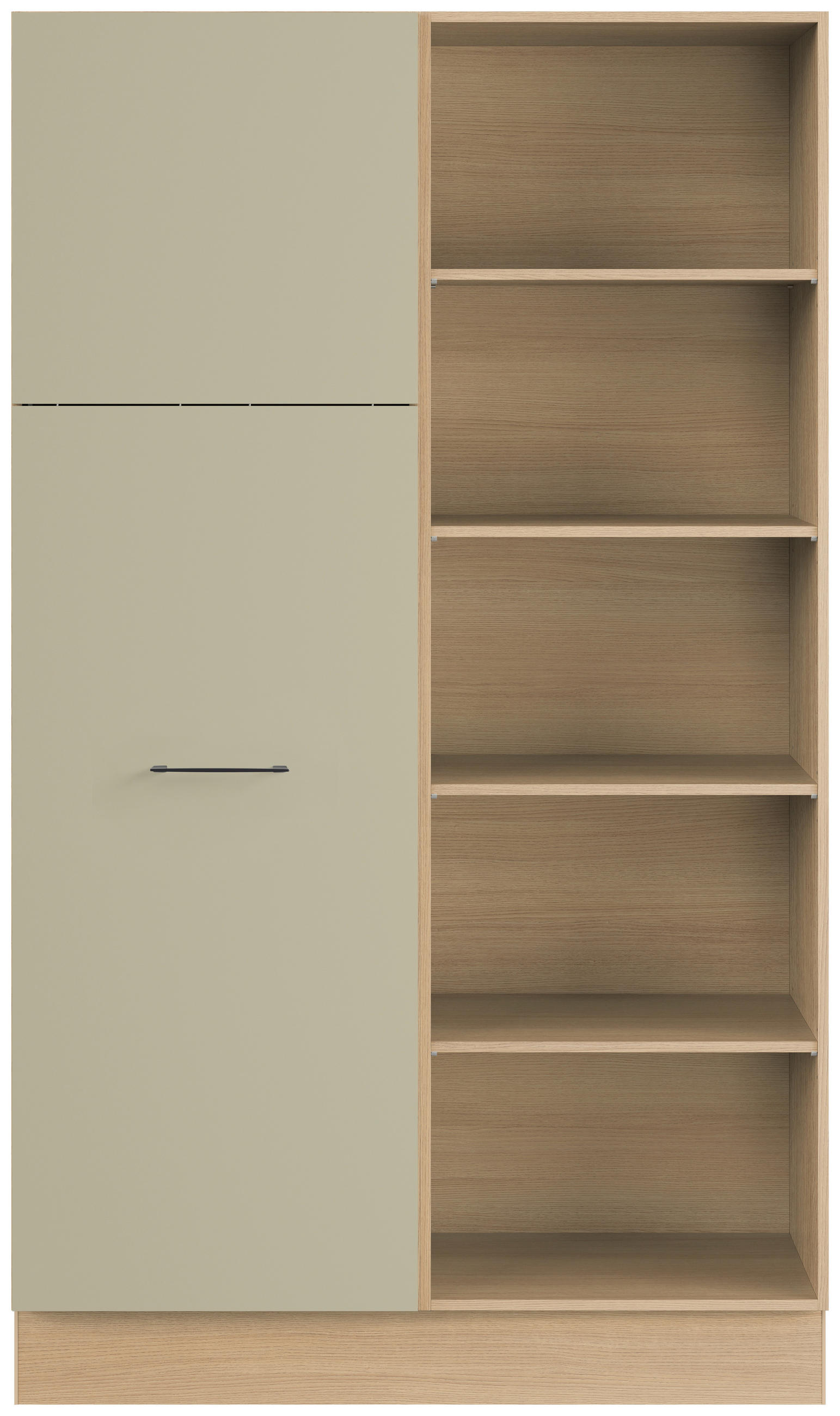 MEHRZWECKSCHRANK 120/206,2/58 cm  in Eichefarben, Salbeigrün  - Salbeigrün/Eichefarben, Basics, Holzwerkstoff/Metall (120/206,2/58cm) - Impuls