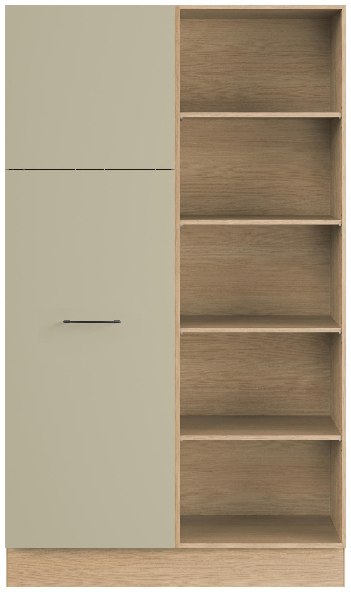 MEHRZWECKSCHRANK 120/206,2/58 cm  in Eichefarben, Salbeigrün  - Eichefarben/Salbeigrün, Basics, Holzwerkstoff/Metall (120/206,2/58cm) - Impuls