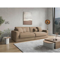BIGSOFA FABIO E Mikrofaser Braun  - Schwarz/Braun, MODERN, Kunststoff/Textil (264/87/108cm) - Sit & More