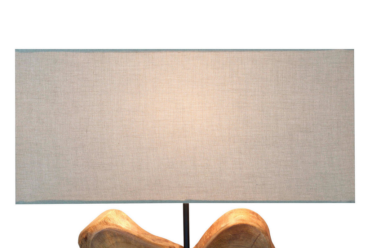 TISCHLEUCHTE 49/50/20 cm   - Schwarz/Weiß, Design, Holz/Textil (49/50/20cm) - P & B