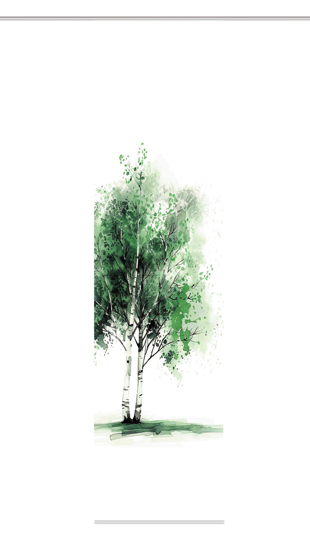 FLÄCHENVORHANG in Grün, Weiß blickdicht  - Weiß/Grün, Natur, Textil (60/245cm)